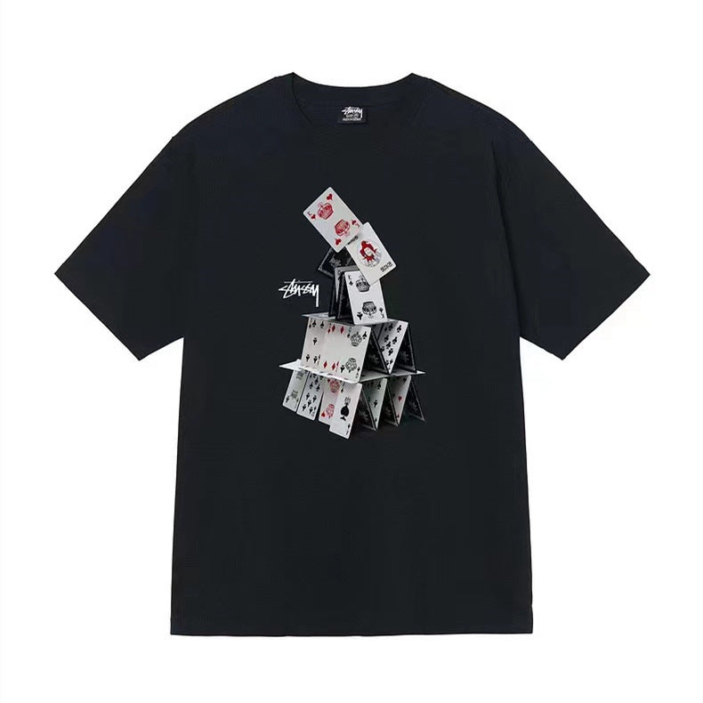 Loose short-sleeved T-shirts for men and women in summer