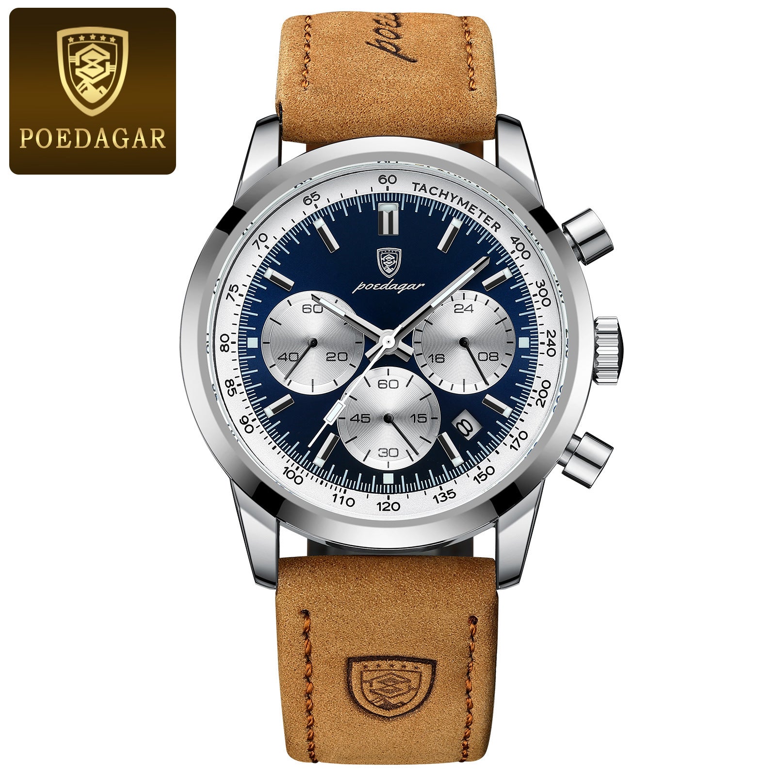 Men's Quartz Watch with Leather Strap