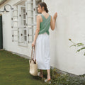 Pure Linen Cross Back Tank Top