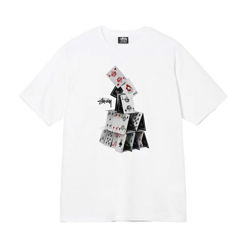 Loose short-sleeved T-shirts for men and women in summer